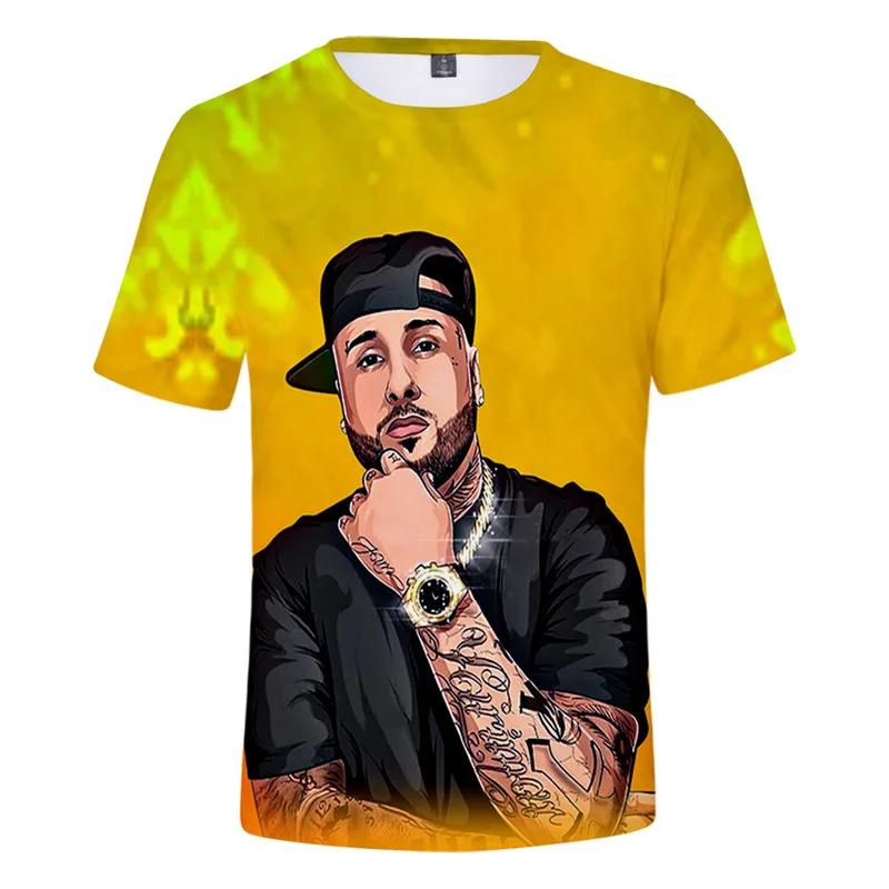 

2021 Singer Nicky Jam 3D Print T-shirt Unisex Summer Short Sleeve Fashion Casual Hip Hop Sweatshirt Round Neck Streetwear Tops
