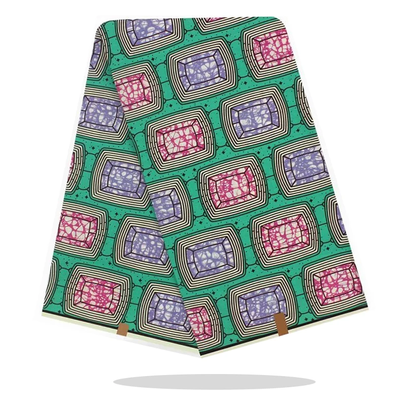 

African Wax Dye Ankara Printed Fabric Cotton Veritable 100%Breathable High Quality Sewing Fabric For Dress By The Yards RV09-15