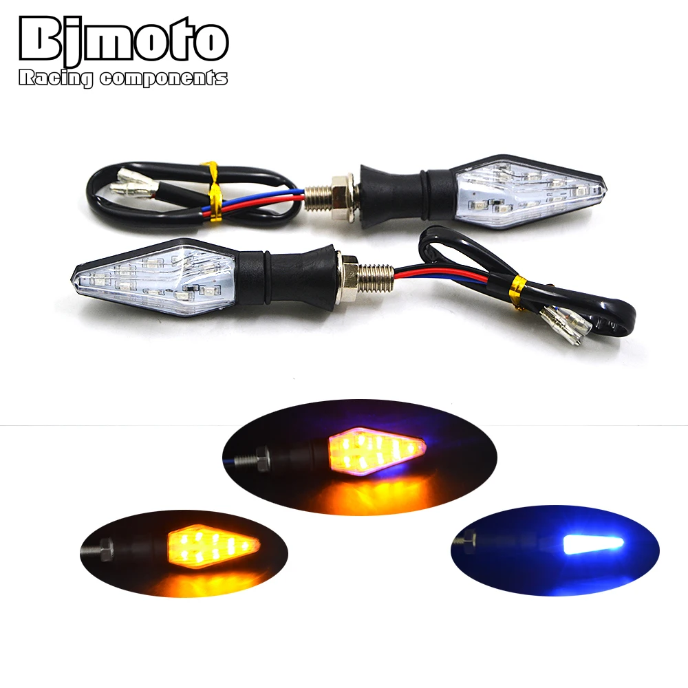 

10 Pairs Motorcycle Turn Signal Light Universal Indicator Lamps Amber Blue Lights Blinker Flash Motorbike Refit Accessories