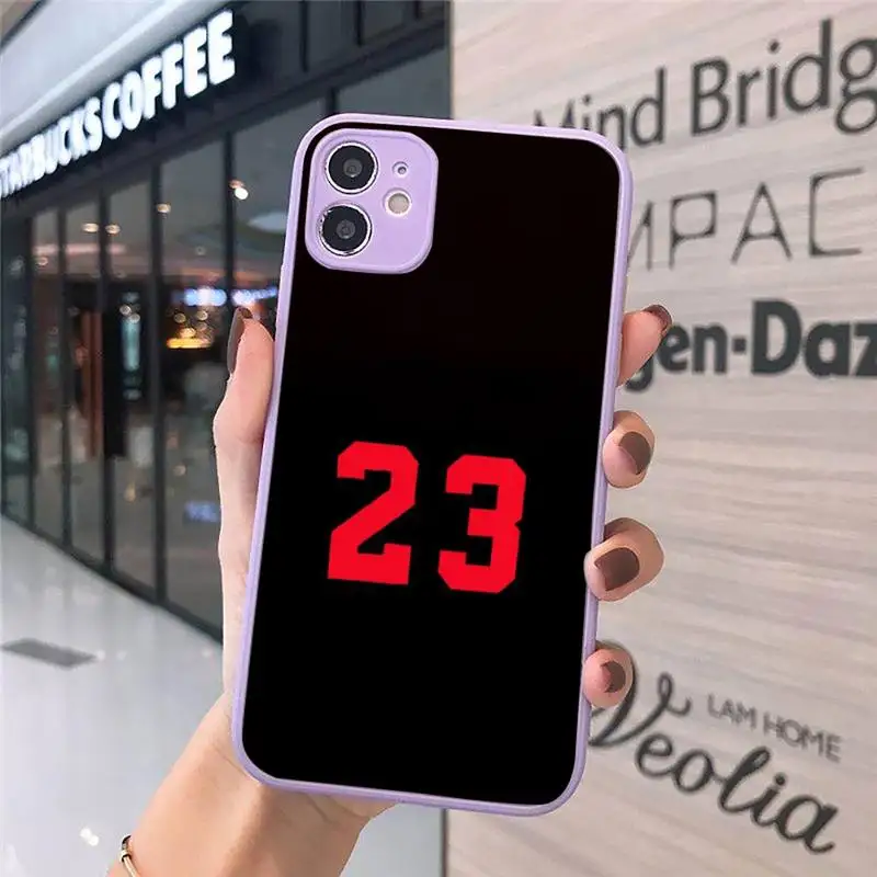 

basketball number 23 24 8 red purple Phone Cases Matte Transparent for iPhone 7 8 11 12 s mini pro X XS XR MAX Plus cover funda