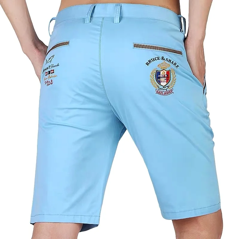 

Men's Bruce Shark Short Summer Casual Fashion Cotton Men Trousers Solid Color Fifth Pants Shorts Plus size Top quality