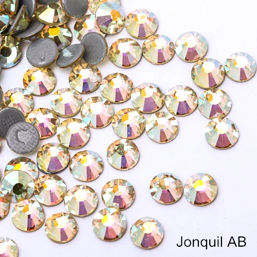 Jonquil AB SS16 SS20 Блеск стразы Горячая фиксация стразы 1440 шт./упак. кристалл AB Hot Fix стразы одежда свадебное платье E7021 - Цвет: Jonquil AB