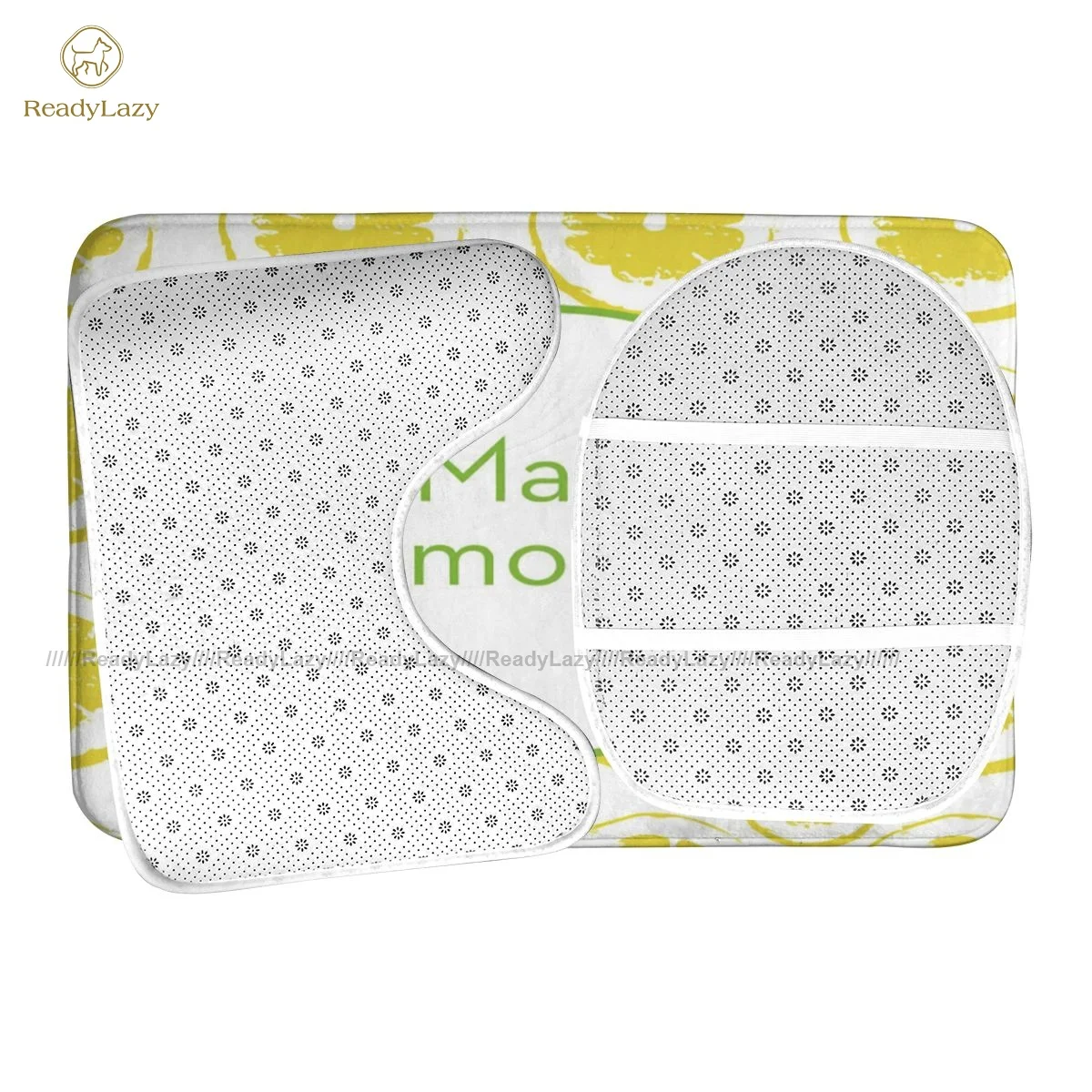 

Lemonade Bath Mat Vintage Polyester 3 Piece Bathroom Mat Set Foot Soft Bathroom Rug
