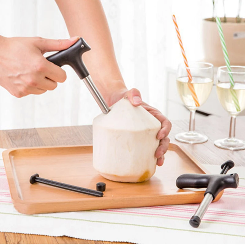 

1Set Kitchen Accessories Stainless Steel Open Coconut Tool Kitchen Utility Gadget Coconut Cutter Open Hole Artifact Kitchen Tool