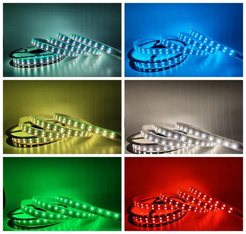 Светодиодная лента водонепроницаемая 5 м 5050 RGB 120 светодиодов на метр черная /