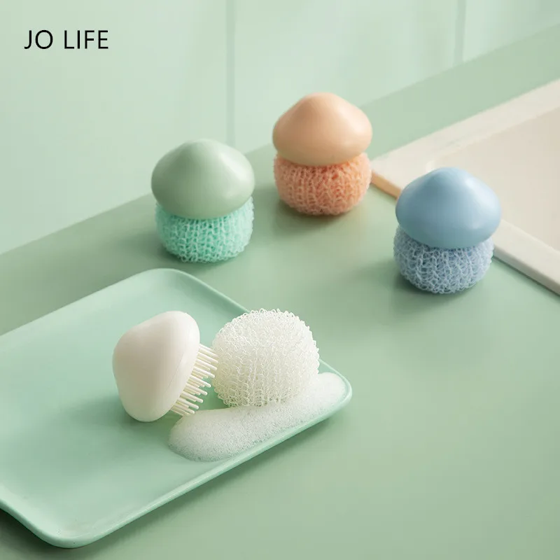 JO LIFE стальная проволочная щётка для чистки шариков с ручкой кухонного очистителя