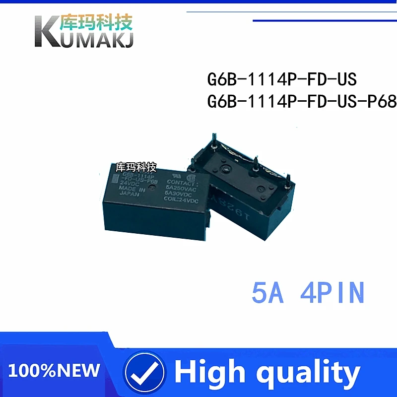 2 шт./лот 100% новое реле G6B-1114P-FD-US G6B 1114P FD US P68 5A 4PIN 24VDC | Электронные компоненты и