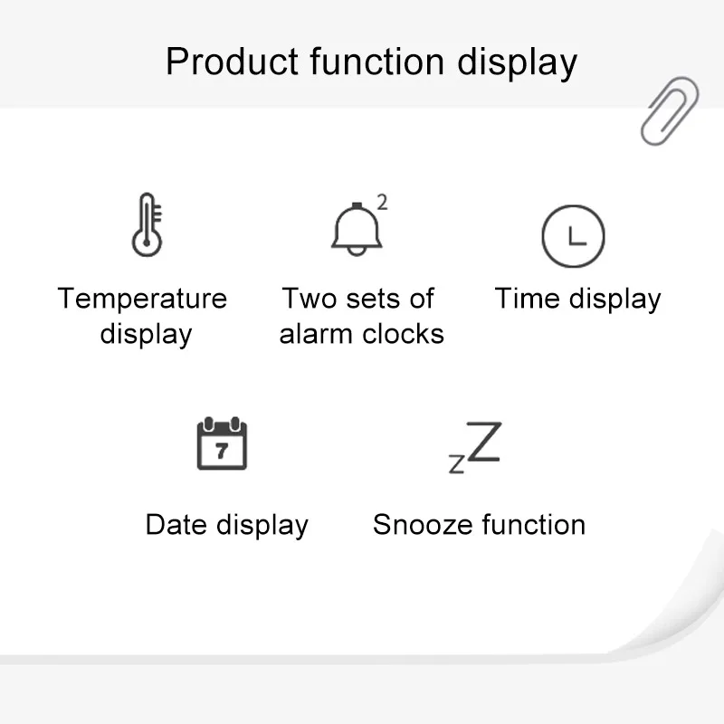 

Alarm Clock LED Alarm Clock with 3 Levels Brightness 12/24Hr Snooze Desk Bedroom Bedside Clock Modern Decoration