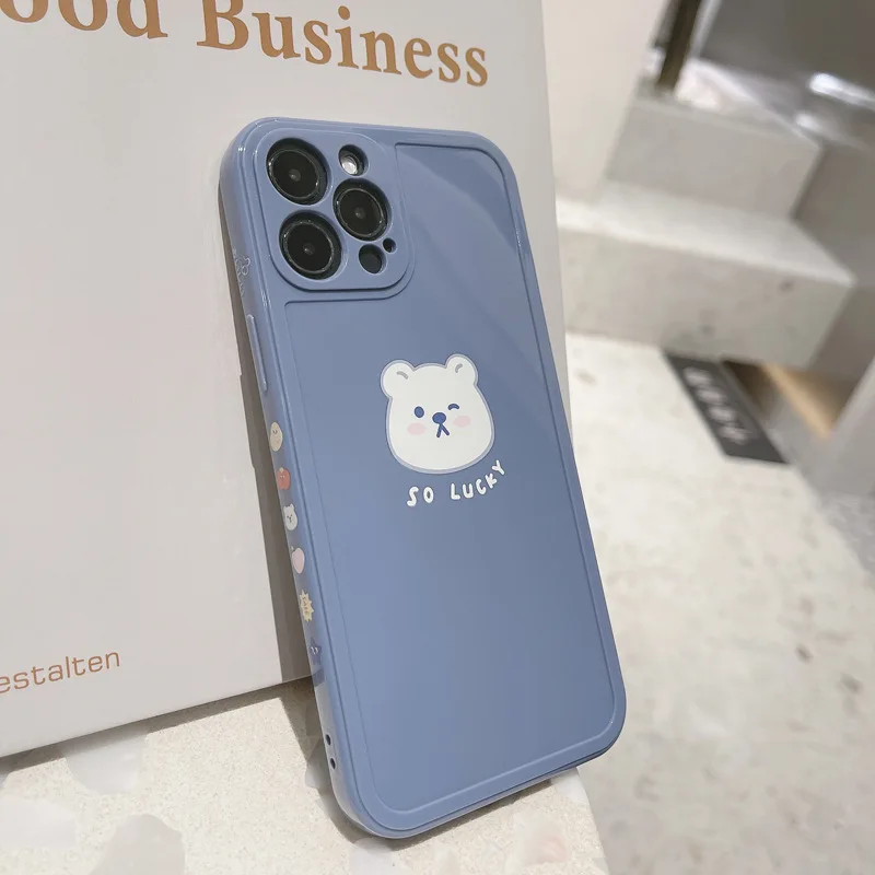 Ретро Kawaii с принтом медведь счастливчик японский чехол для телефона apple iPhone 12 11 Pro
