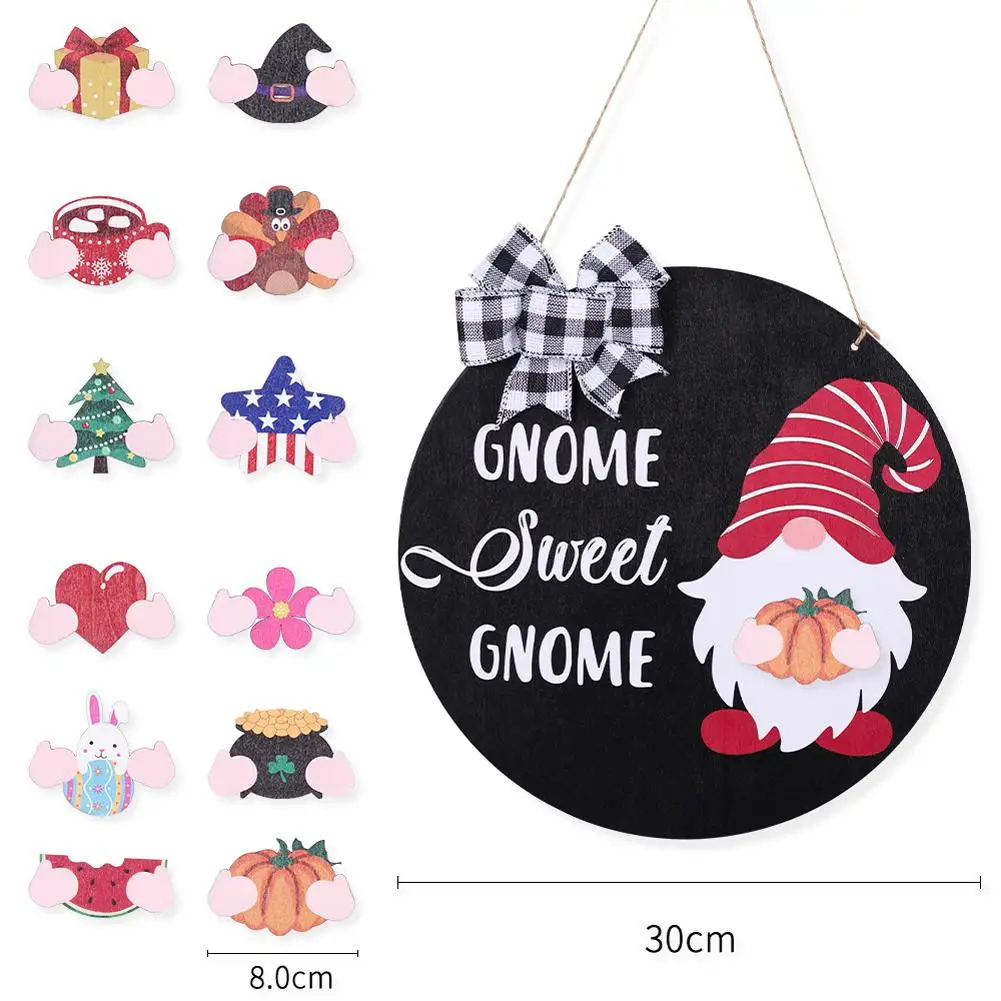 

1PC Magnetic Wooden Christmas Door Hanging Oranments Wall Xmas Dec Merry Christmas Decor For Home 2022 Happy New Year Naviidad