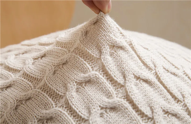 Однотонные вязаные наволочки для подушек домашний декор акриловый