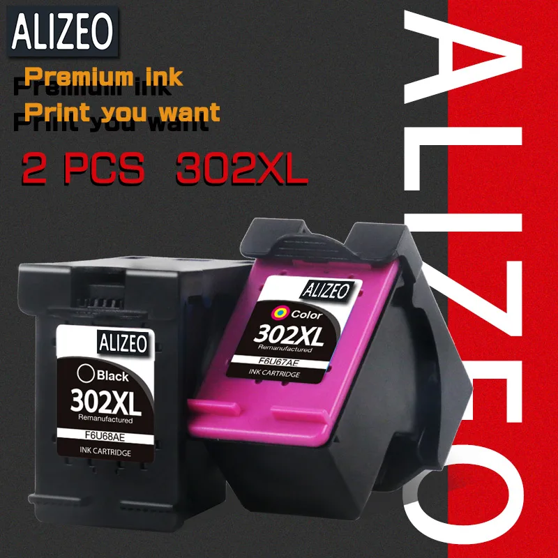 

ALIZEO 1-4 Pcs Compatible Ink Cartridge For HP 302 HP302 XL Repalce Deskjet 2130 2131 2132 4511 4512 4513 2134 2136 Printer