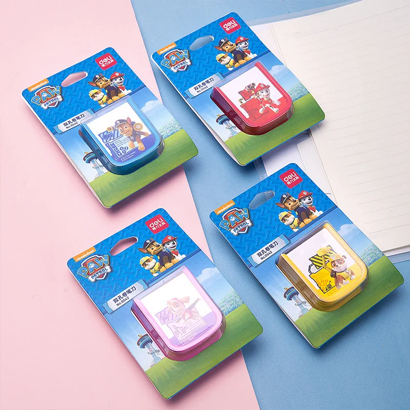

Deli Paw Patrol Double-hole Pencil Sharpener 4 Colors Optional Genuine Authorization Cartoon Figures Automatic Pencil Sharpener