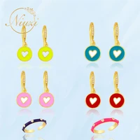 2021 fashion cute womens heart dangle earrings trend red pink hollow love pendants earrings female party daily wear accessories