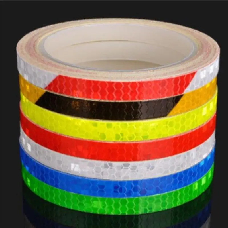 

1cmx8m Bike Reflective Stickers Bicycle Adhesive Tape Roadway Safety Wheel Reflective Tape