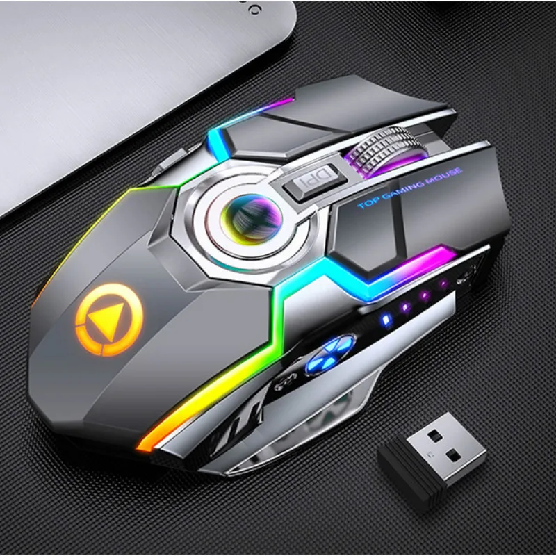 wireless mouse 1600dpi rechargeable mute gaming mouse rgb breathe backlight optical mouse electroplated laptop computer mouse free global shipping