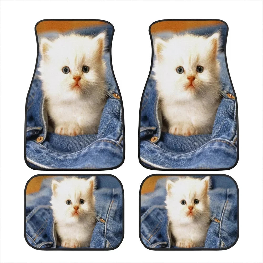 

Автомобильные аксессуары PinUp Angel с милым рисунком кота на заказ 4 шт./компл. модный интерьерный автомобильный коврик для пола стильный ковер ...