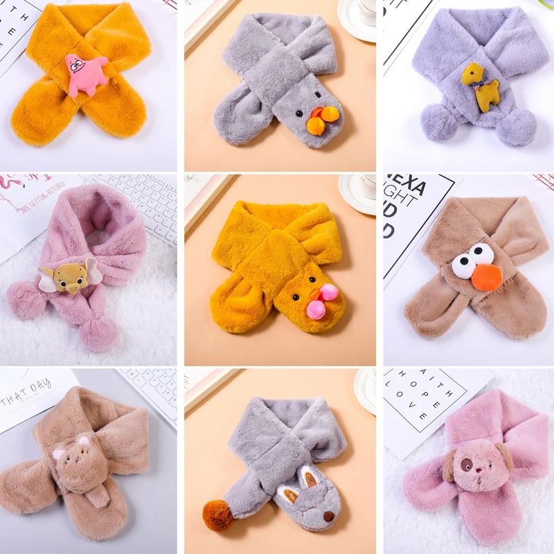 2019 г. шарфы для девушек и мальчиков новый стиль мультяшная кошка собака милые