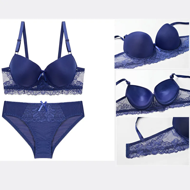 Комплект женского кружевного нижнего белья с чашкой пуш ап B C|Комплекты белья| |