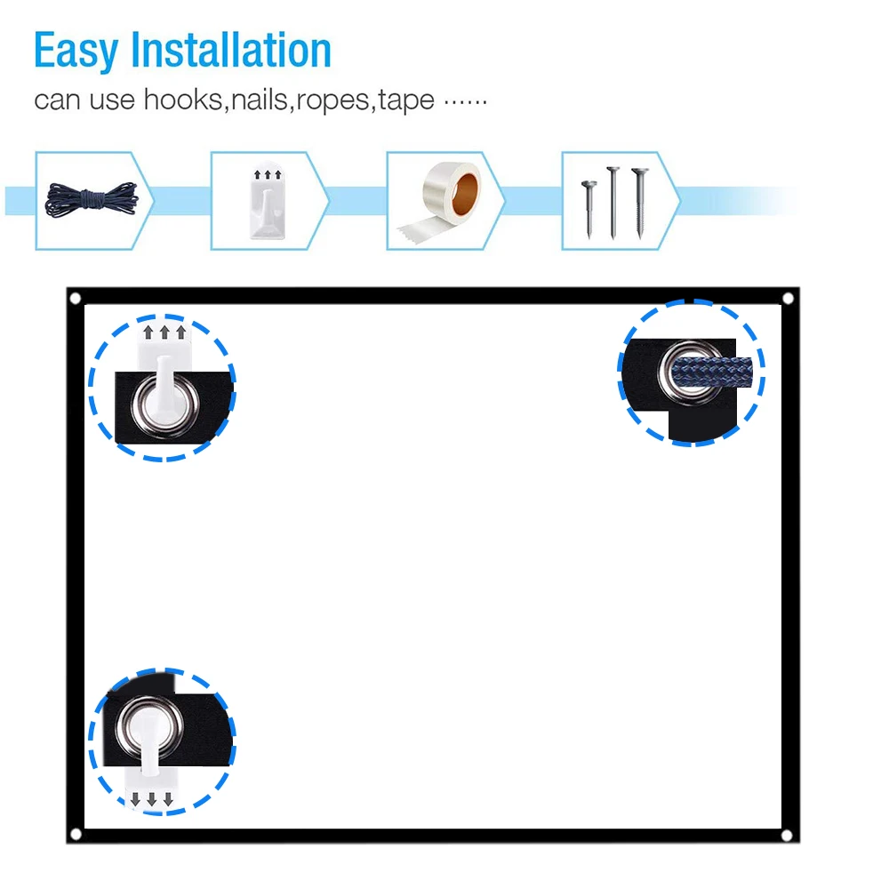 84 дюйма 4:3 простой проекционный экран портативный домашний кинотеатр матовый