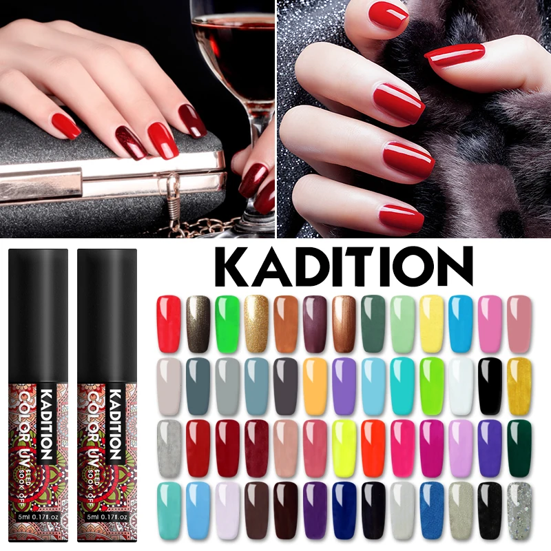 KADITION Гель лак для ногтей 5 мл Soakable УФ гель Nude Neon Led краска глазурь маникюр Lucky| |