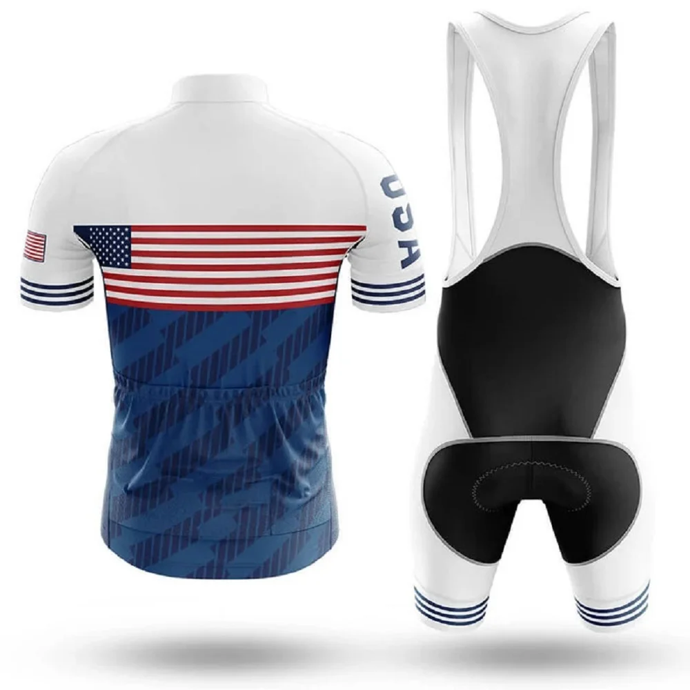 USA Bicycle Team Cycling Jersey Set 2022 Summer Maillot Ciclismo Men's Clothing Ropa De MTB Bike Uniform | Спорт и развлечения