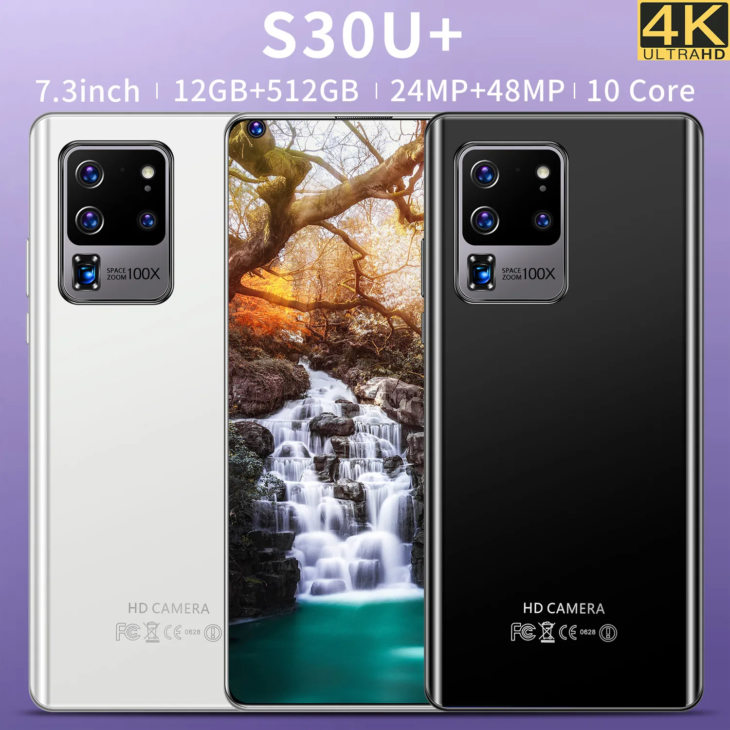 

New Arrival S30U+ 7.3Inch Full Screen MTK6889 24MP+48MP 16+512GB Finger Face ID 5600MAH Global 5G Mobile Phone Dual SIM Card
