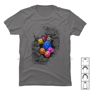 Dices T Shirt 100% Cotton Dragon Wall Game Dung Dice War Ice Geo Ra Me Go