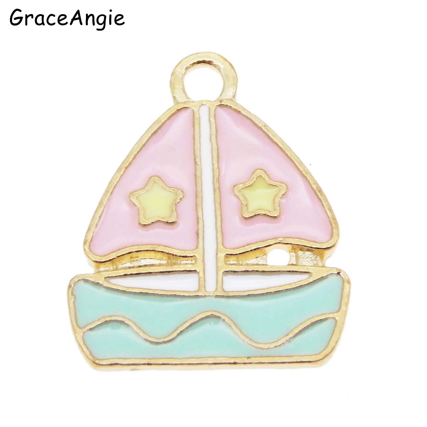 10 шт./лот эмалированная подвеска в виде парусной лодки ювелирные изделия из
