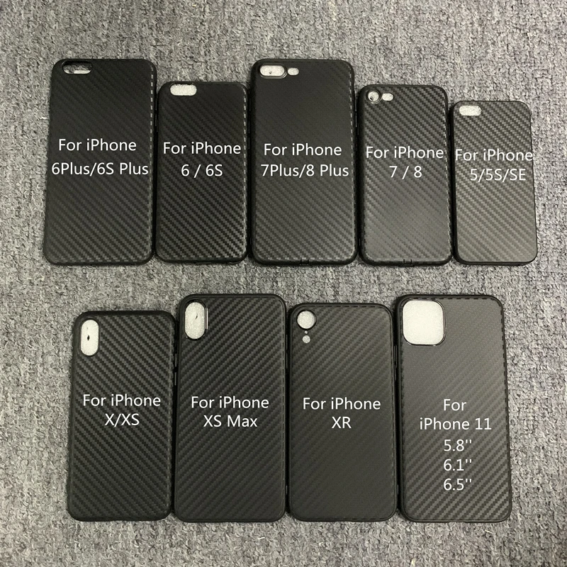 Чехол из углеродного волокна для iPhone XS Max X XR 8 7 Plus 5 5S SE 6 6S Чехол Мягкий чехол из ТПУ для Iphone 7 8 XS 11 Pro Max силиконовый чехол для телефона