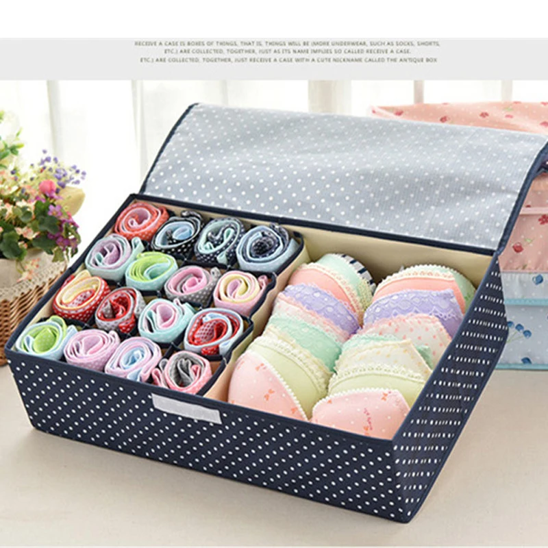 Складной ящик для хранения нижнего белья из ткани Оксфорд 17 дюймов|Коробки и