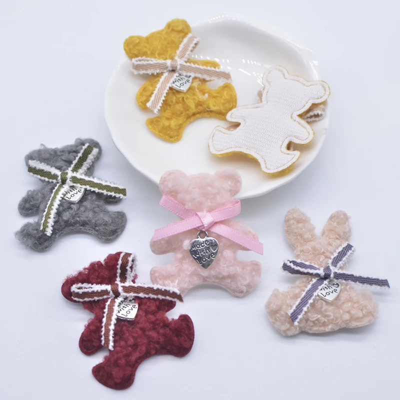 20 шт. Мягкий Медведь Кролик с галстуком аппликации для одежды ручной работы шляпы