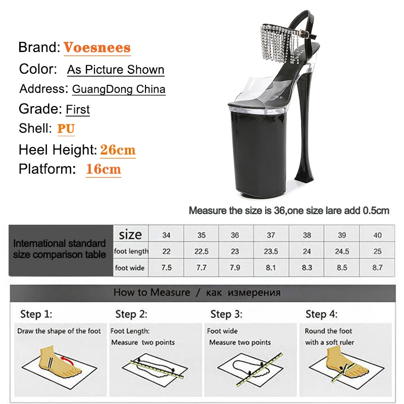 Туфли женские на очень высоком каблуке 26 см пикантные сандалии с открытым носком
