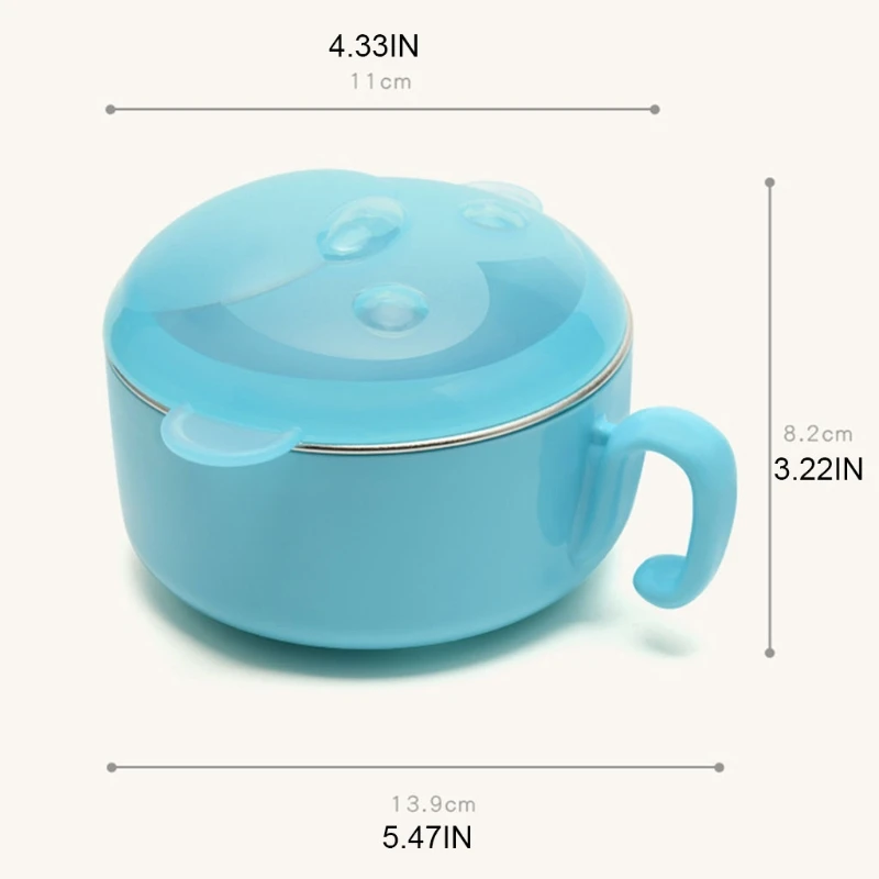 

50LE 250ml Baby Stainless Steel Insulation Bowl Kids Child Tableware Food Box Dish