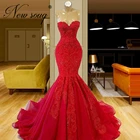 Модные красные вечерние платья, платье знаменитости, длинное платье-русалка в Дубае, наряды для конкурса, халаты, платье для выпускного вечера с Африканской аппликацией, оптовая продажа