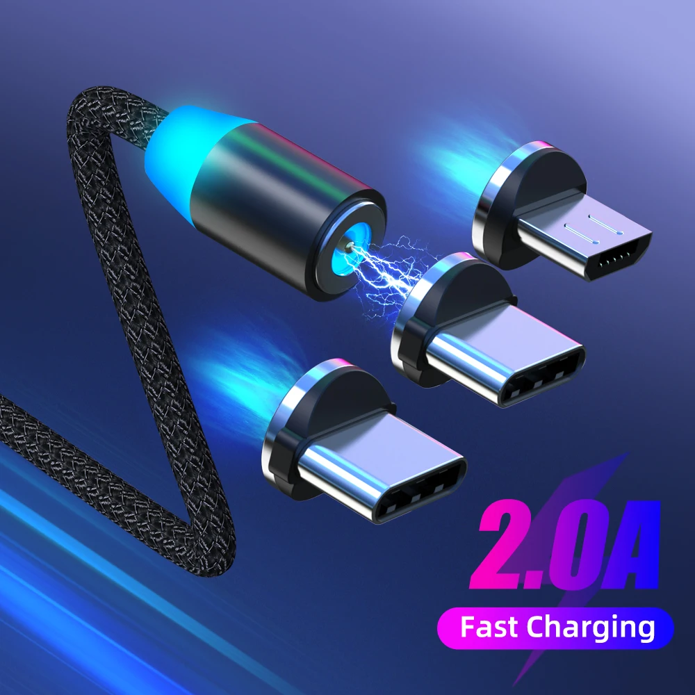 Магнитный кабель USB Type C для быстрой зарядки телефона Samsung S8 S9 S10 Plus Huawei P20 P30 pro Xiaomi Mi