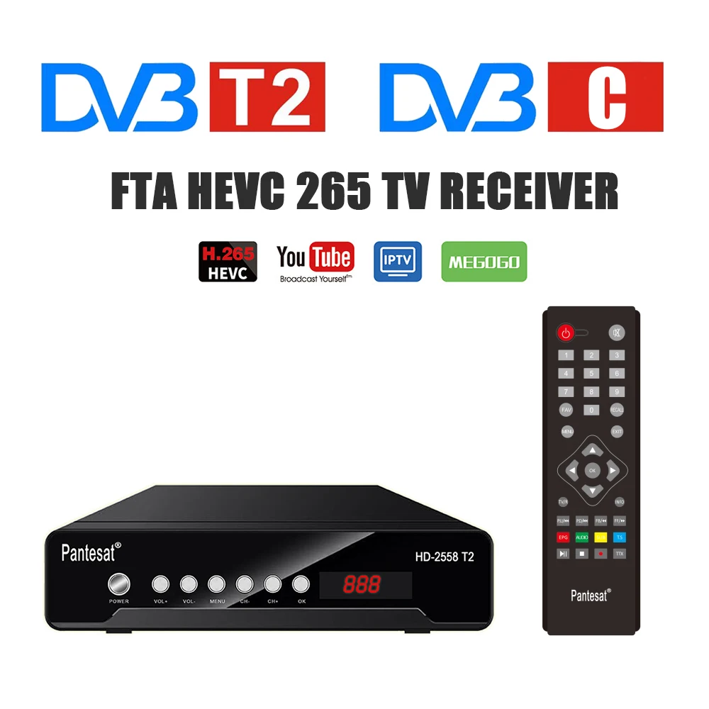 DVB T2 HEVC 265 ТВ приемник C цифровой Декодер для тюнера H.265 Full HD T телеприставка Youtube IP TV