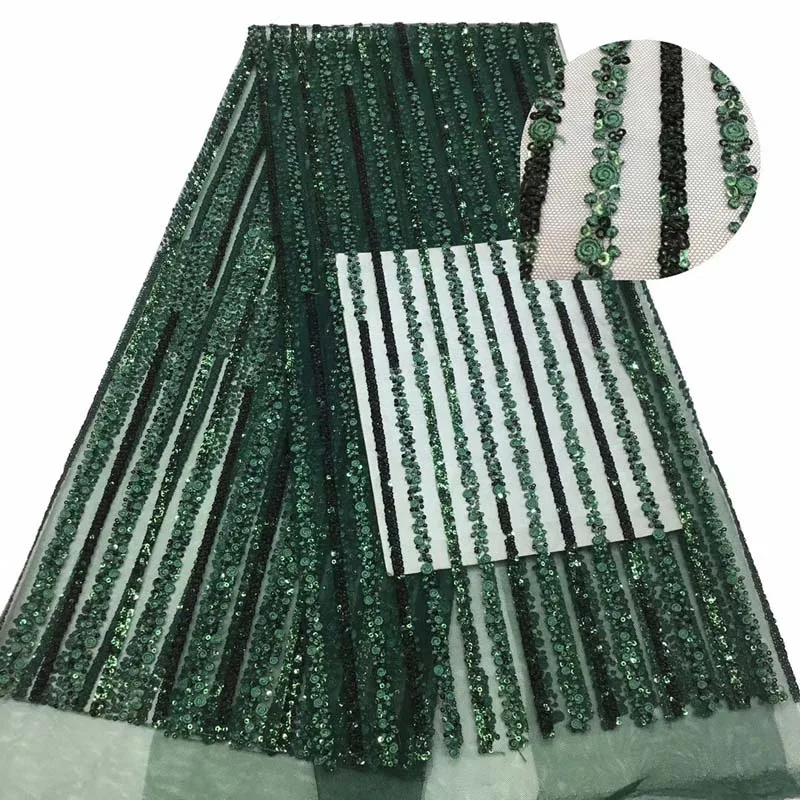 Новый Африканский новейший дизайн 5 ярдов высокое качество тюль ткань с бусинами