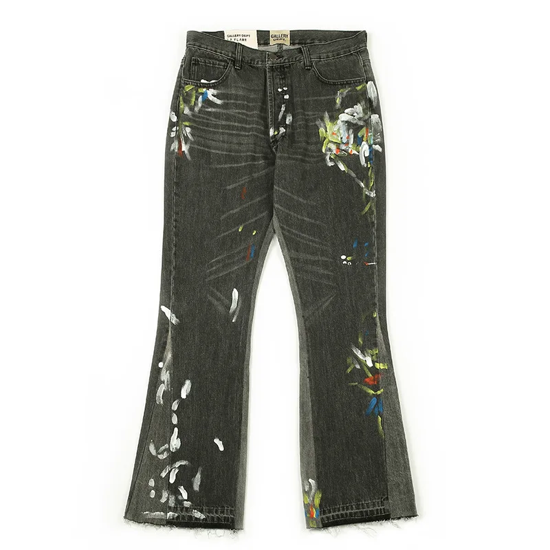 

Fgss men | 2021 autumn new fashion brand splash ink graffiti horn jeans high street pants