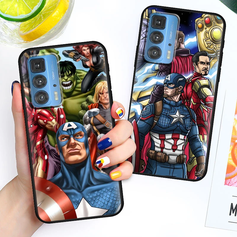 avengers super hero mavel for motorola moto g60 50 40 x3 e6i e7i power edge 20 pro lite fusion 5g 2021 soft black phone case free global shipping