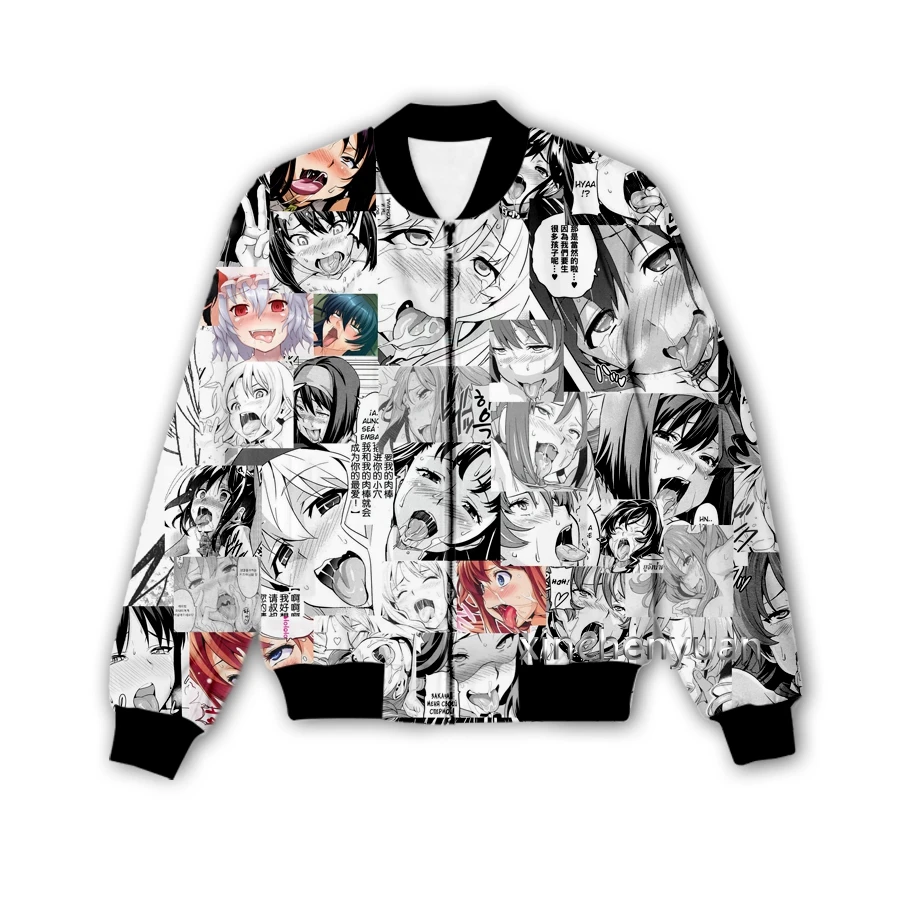 Новая Мужская/Женская Повседневная куртка xinchenyuan Ahegao с 3D принтом аниме модная