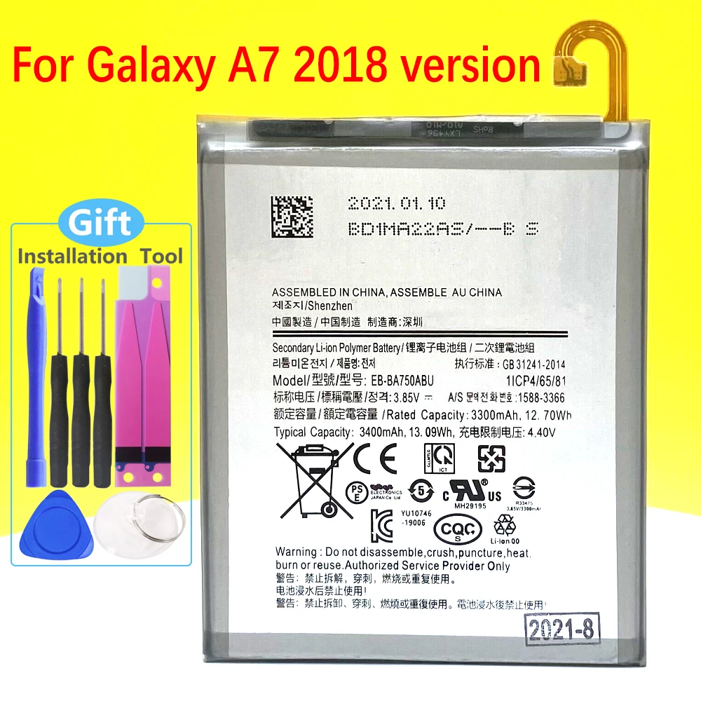 New EB-BA750ABU Battery For Galaxy A7 (2018 version )SM-A730x A730x SM-A750 A10 M10 SM-A105F/DS A8s SM-G887