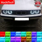 Аксессуары для BMW E30 E32 E34 последняя фара многоцветсветодиодный светодиодная RGB ангельские глазки Halo Кольцо глаз DRL Радиочастотный пульт дистанционного управления
