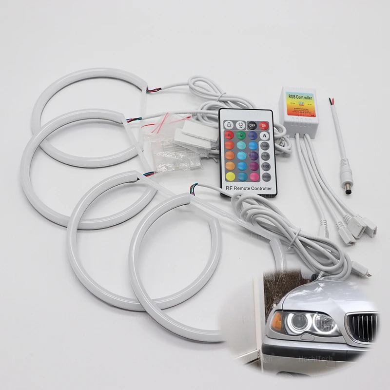 131 мм x 4 шт. для BMW 3 5 7 серии E46 E39 E38 320i 323i 525i 530i, разноцветная светодиодная подсветильник КА «ангельские глазки» 5050 131 мм x 4 шт. для BMW 3 5 7 серии E46 E39 E38 320i 323i 525i 530i, разноцветная светодиодная подсветильник КА «ангельские глазки» 5050