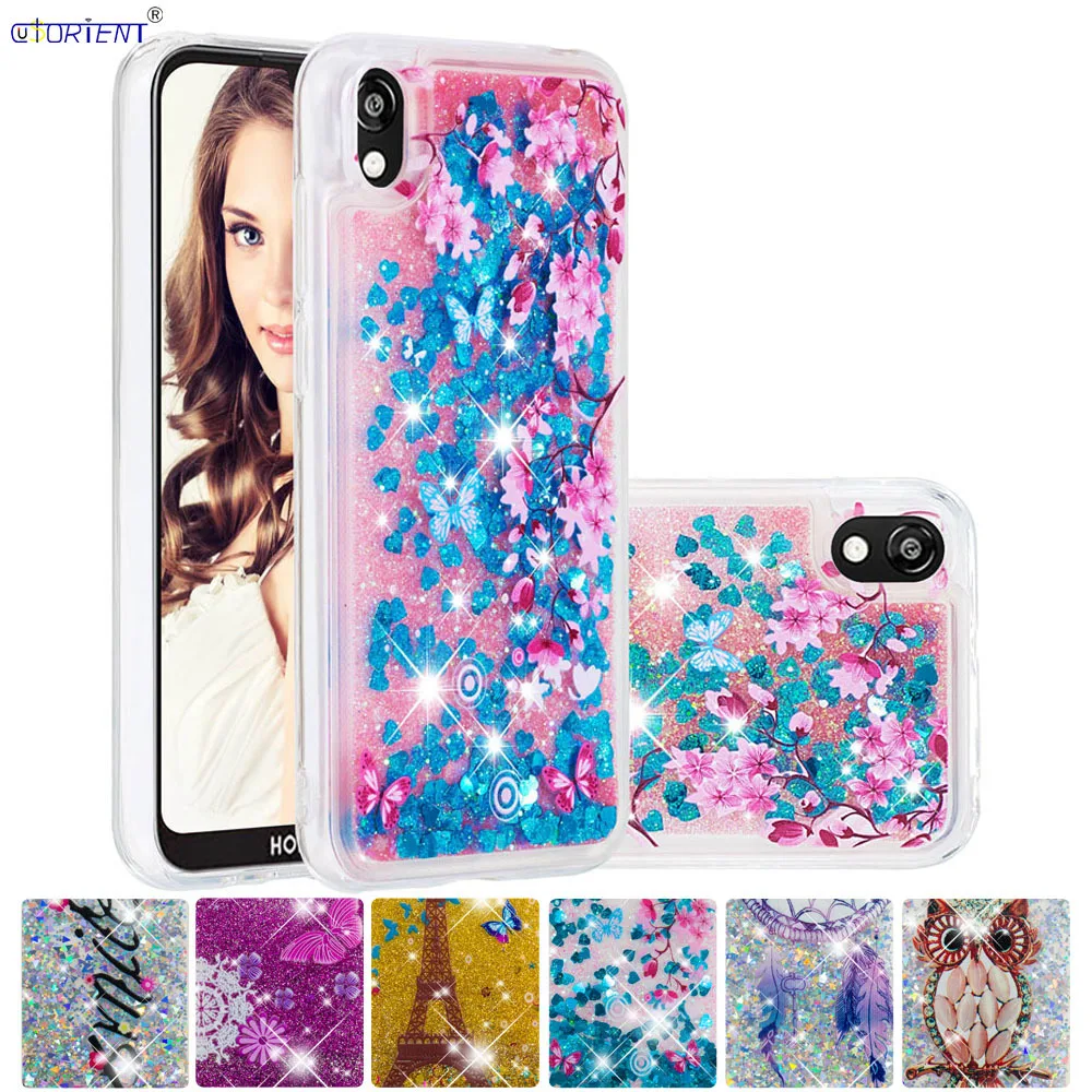 Силиконовый чехол для Huawei Y5 мягкий блестящий с динамической жидкостью и зыбучим