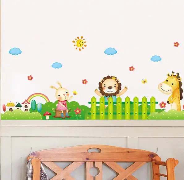 Животные животные кролик Лев детская спальня настенная наклейка украшение для