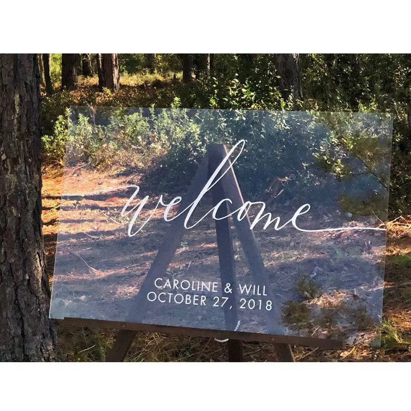 Оргстекл Свадьба приветственная доска персонализированное имя и Дата панель