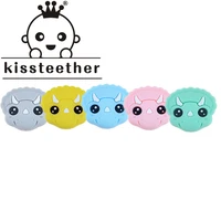 kissteether bpa free 20pcs unicorn beads teething silicone unicorn necklaces bpa free baby teether silicone teether toy for kids