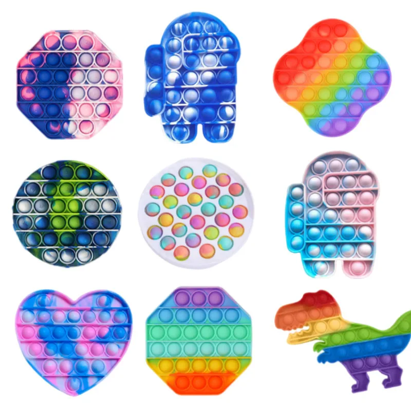 

Rainbow Bubble Pops Fidget Kids Toy Sensory Autisim Special Need Its Anti-stress Stress Relief Squishy Fidget Toy Random Color