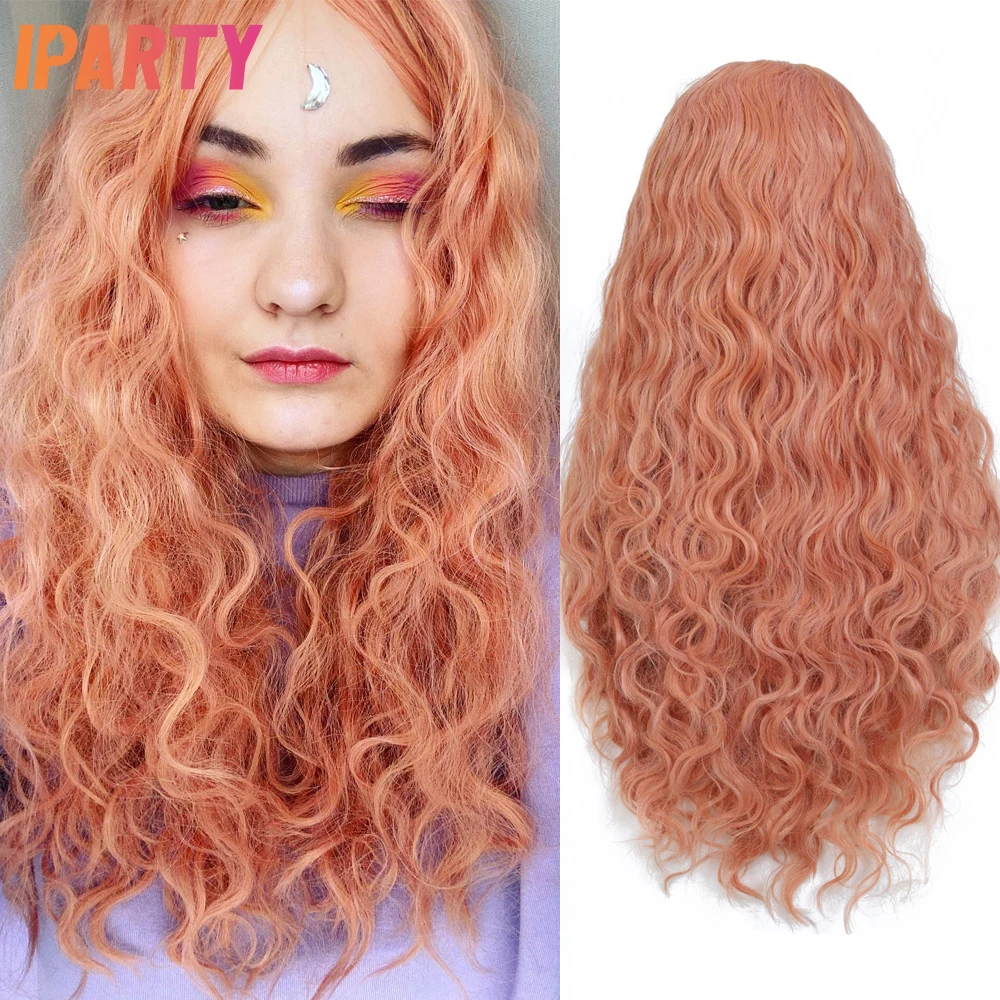 Розовые синтетические парики для женщин пушистые длинные мягкие волосы косплей